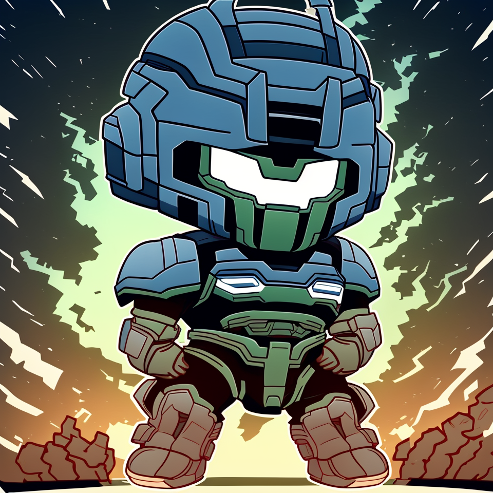 13870-3148373022-masterpiece, Master Chief standing menacingly on a dark background with lightnings behind him, thick black outline.png